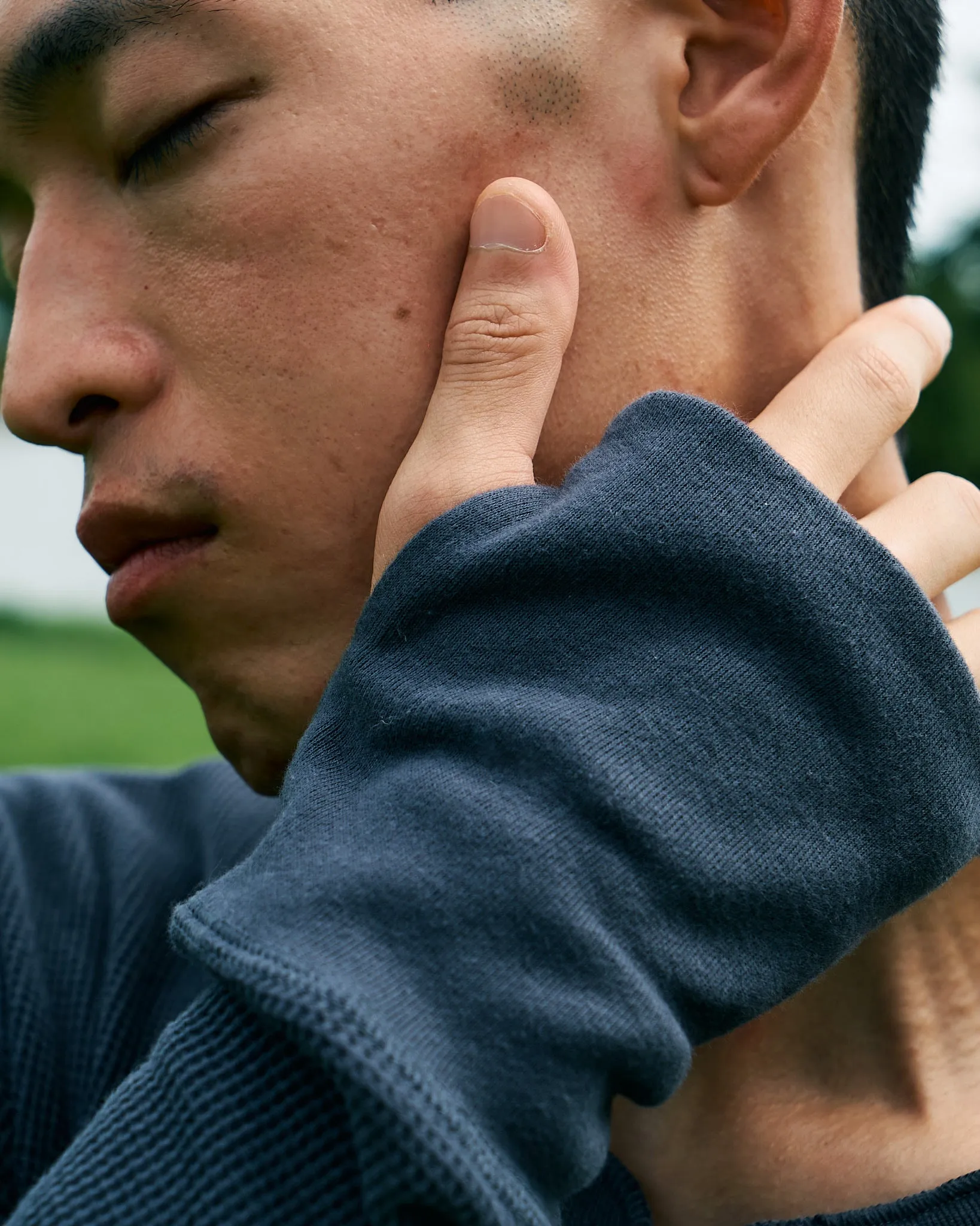 4B TIGHT WAFFLE LS (CHARCOAL)(EXCLUSIVE)