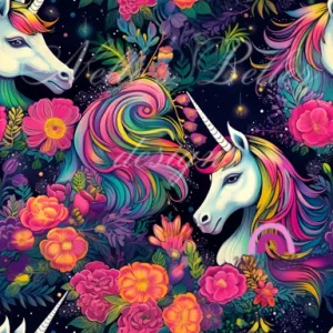 Bright floral unicorn