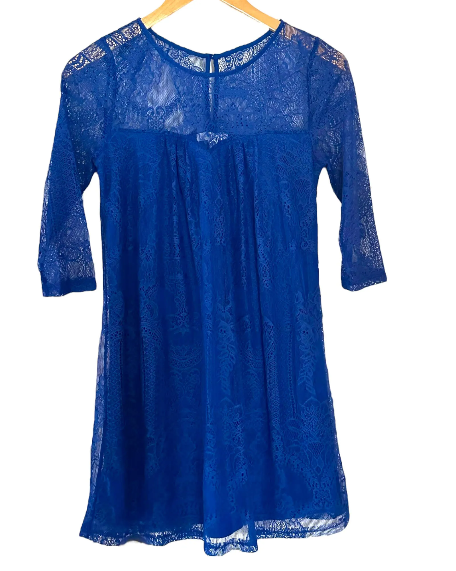 Bright Winter Electric Blue Lace Dress
