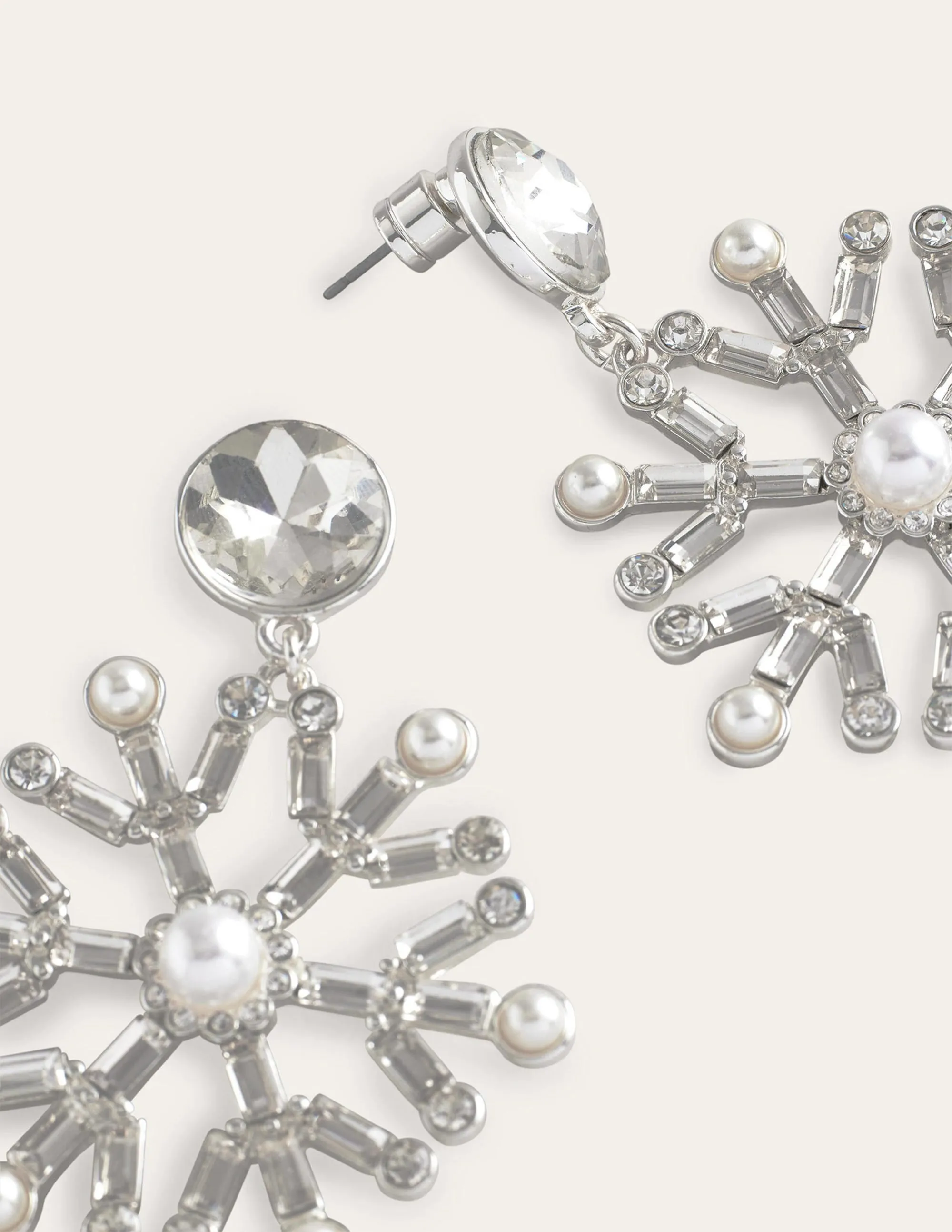 Festive Jewelled Earrings-Snowflake
