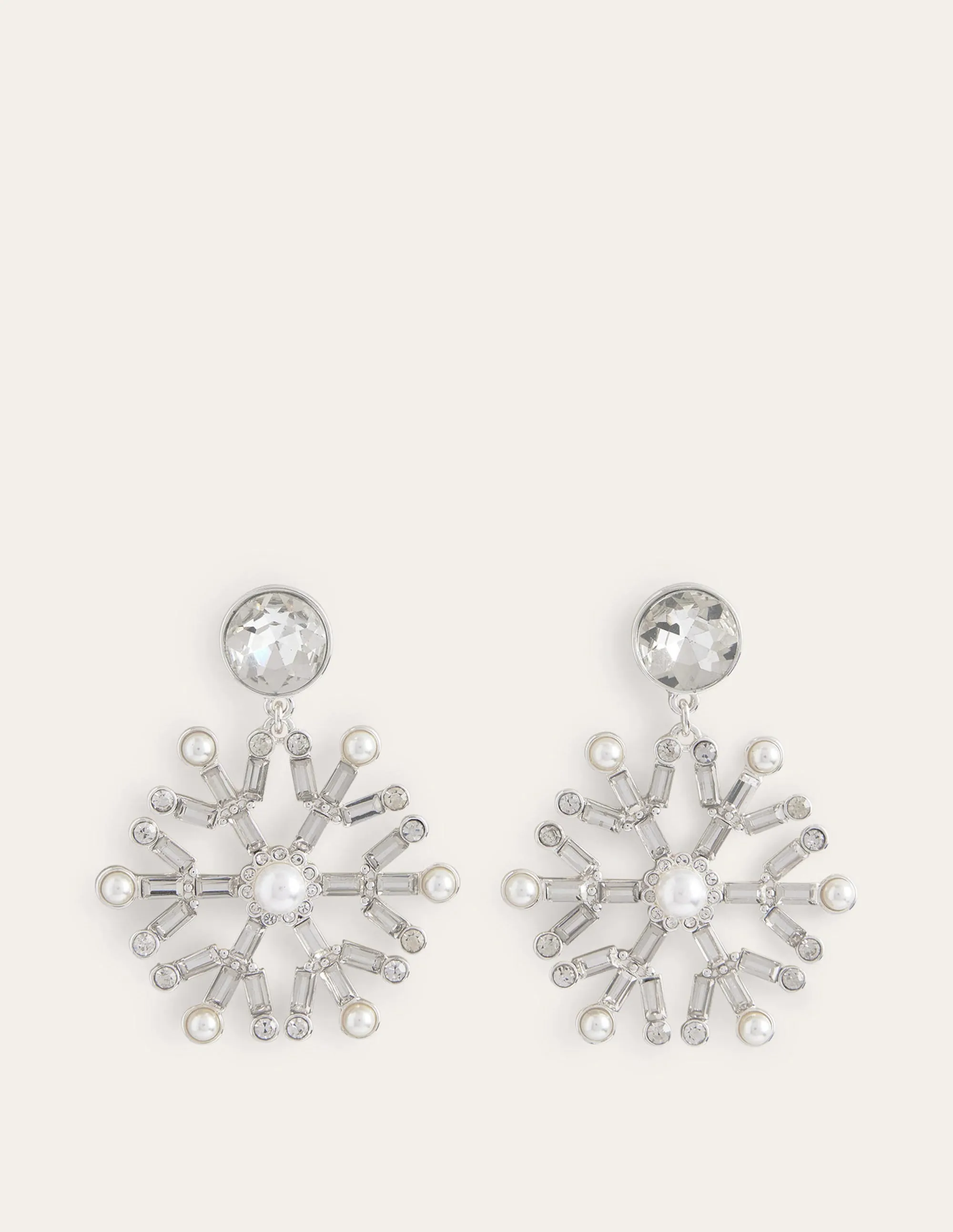 Festive Jewelled Earrings-Snowflake