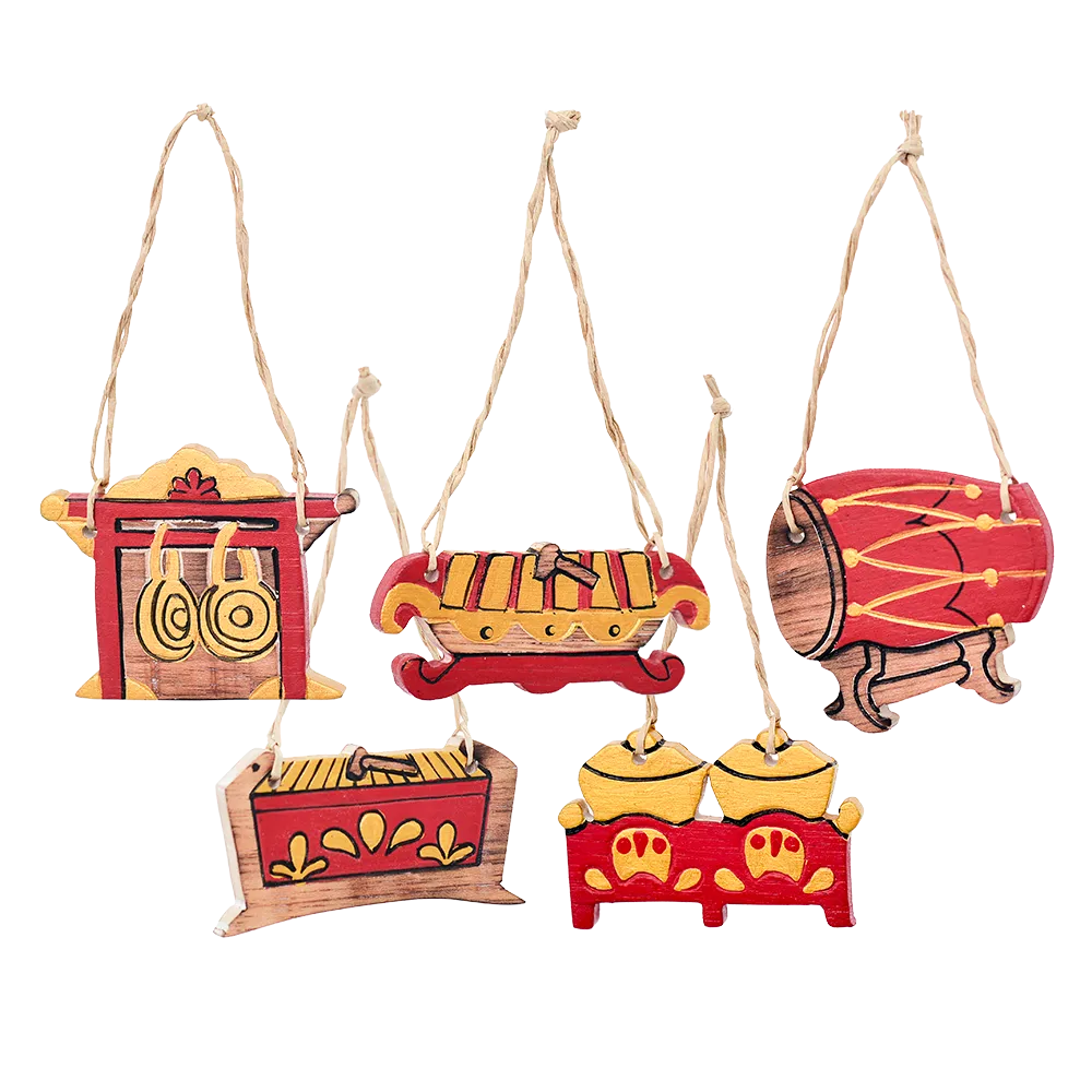 Gamelan Orchestra Ornaments set/5