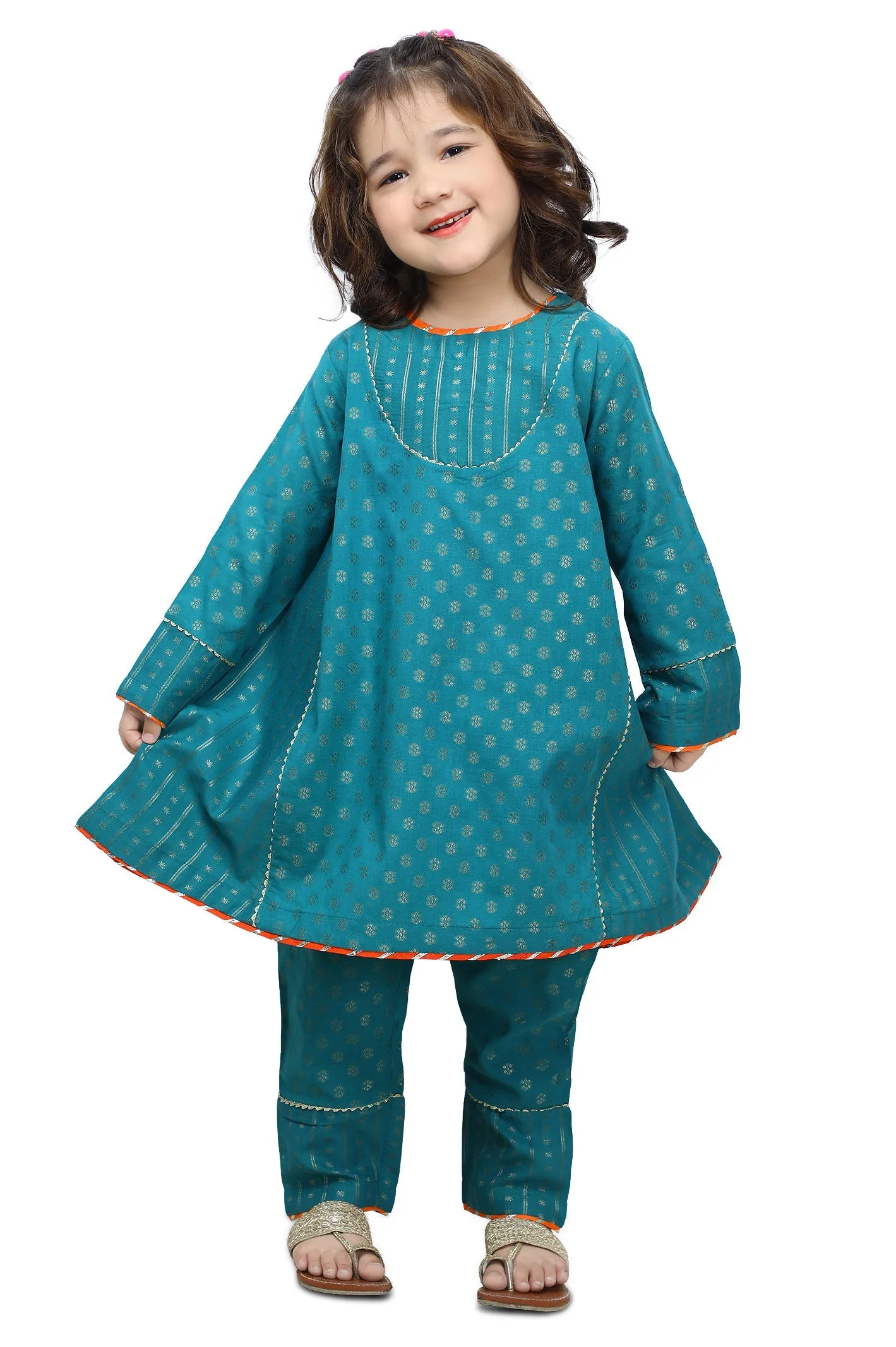 Girls 2Pcs Suit in Green SKU: KGKK-0440-GREEN