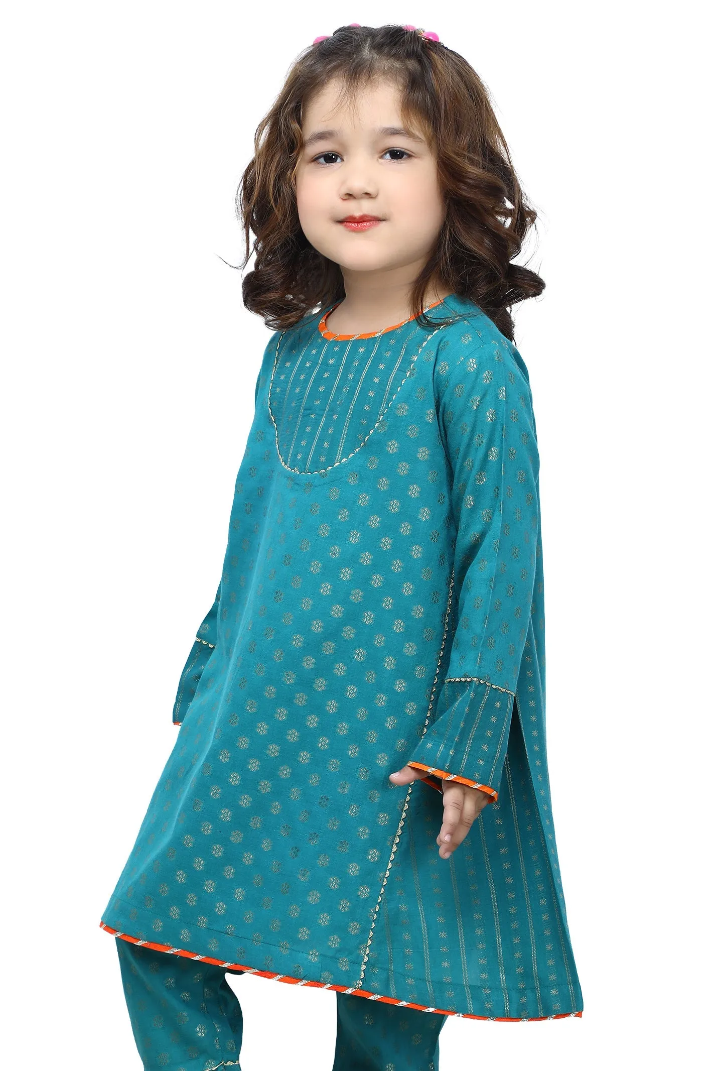 Girls 2Pcs Suit in Green SKU: KGKK-0440-GREEN