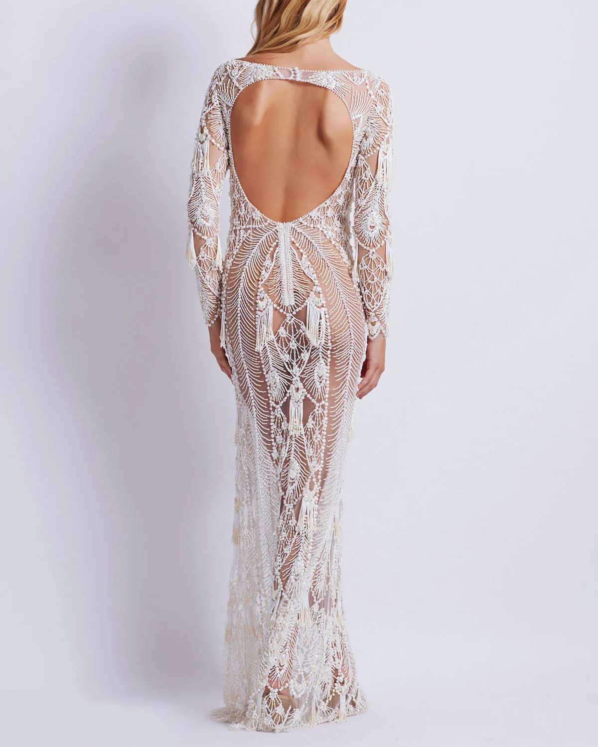 Hand-Beaded Illusion Tulle Gown (EXCLUSIVE)