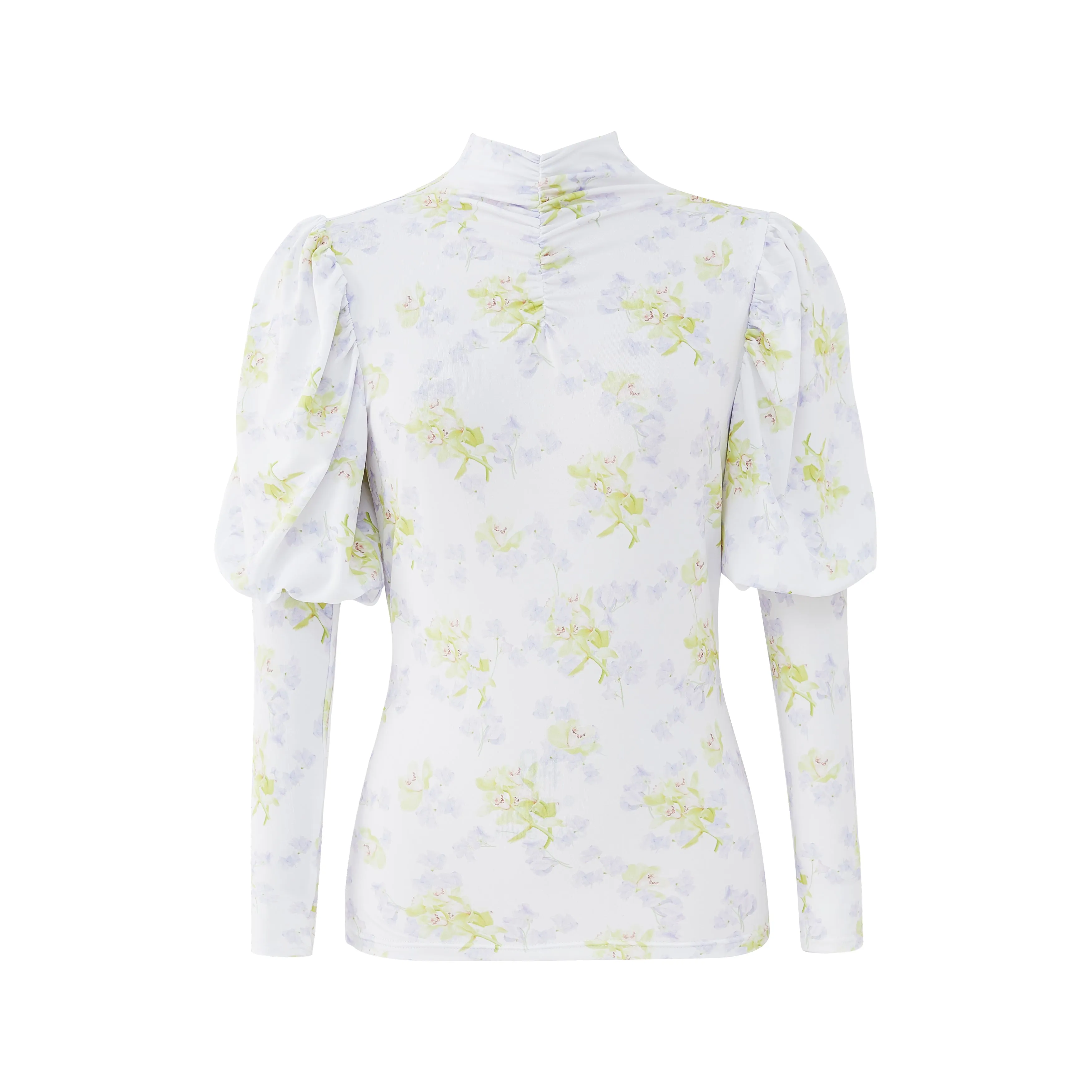 Romantic print princess sleeve top