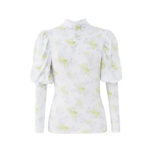 Romantic print princess sleeve top