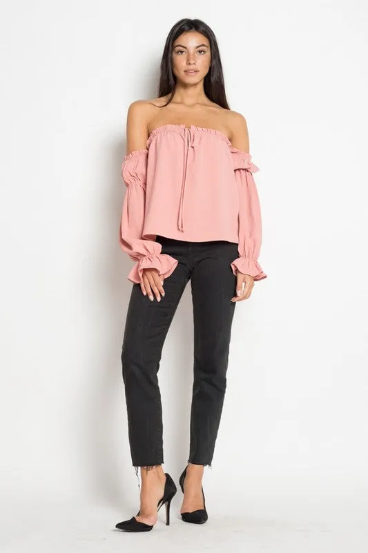 ROMANTIC RUFFLE TOP - MAUVE