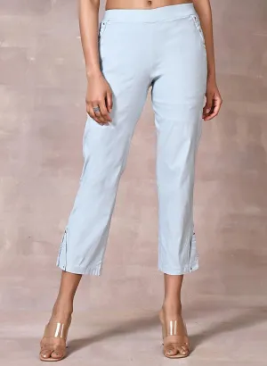 Spa Blue Capri with Elastic Waist Band