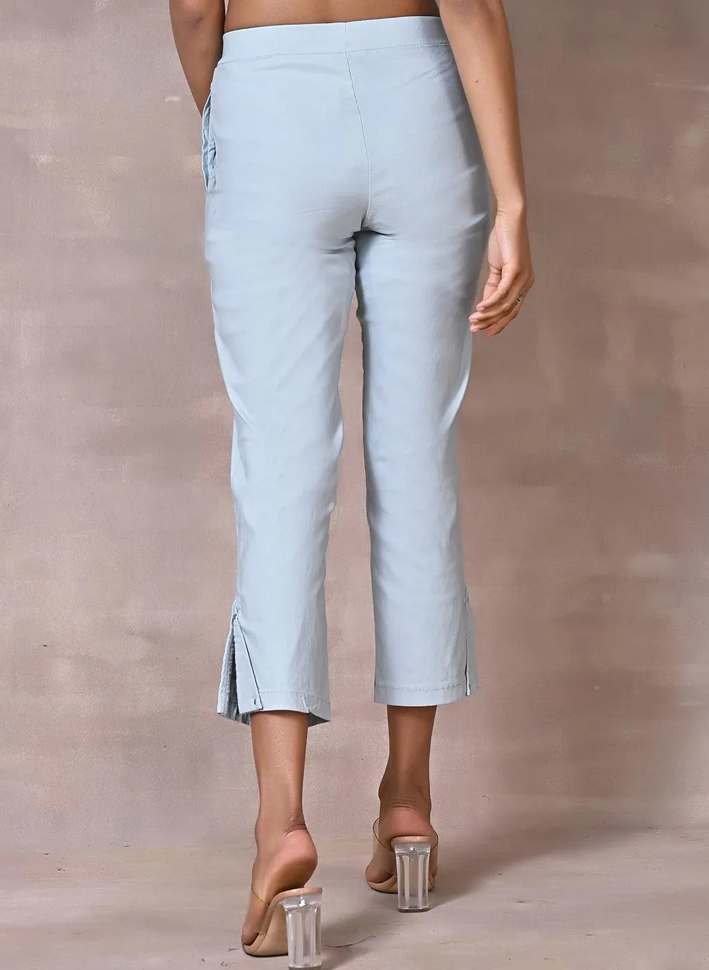 Spa Blue Capri with Elastic Waist Band