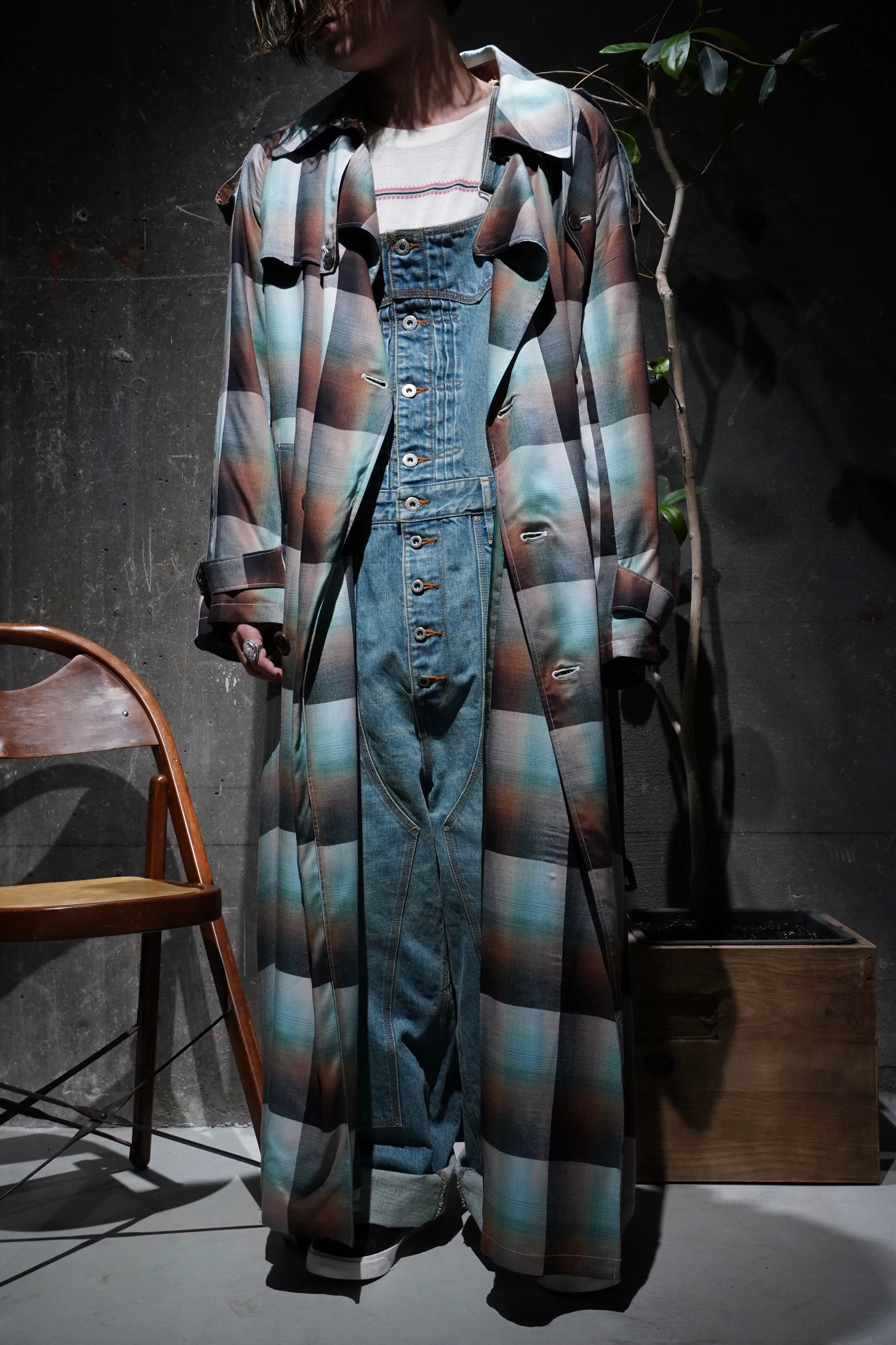 SUGARHILL OMBRE TRENCH COAT (GREEN)(EXCLUSIVE)