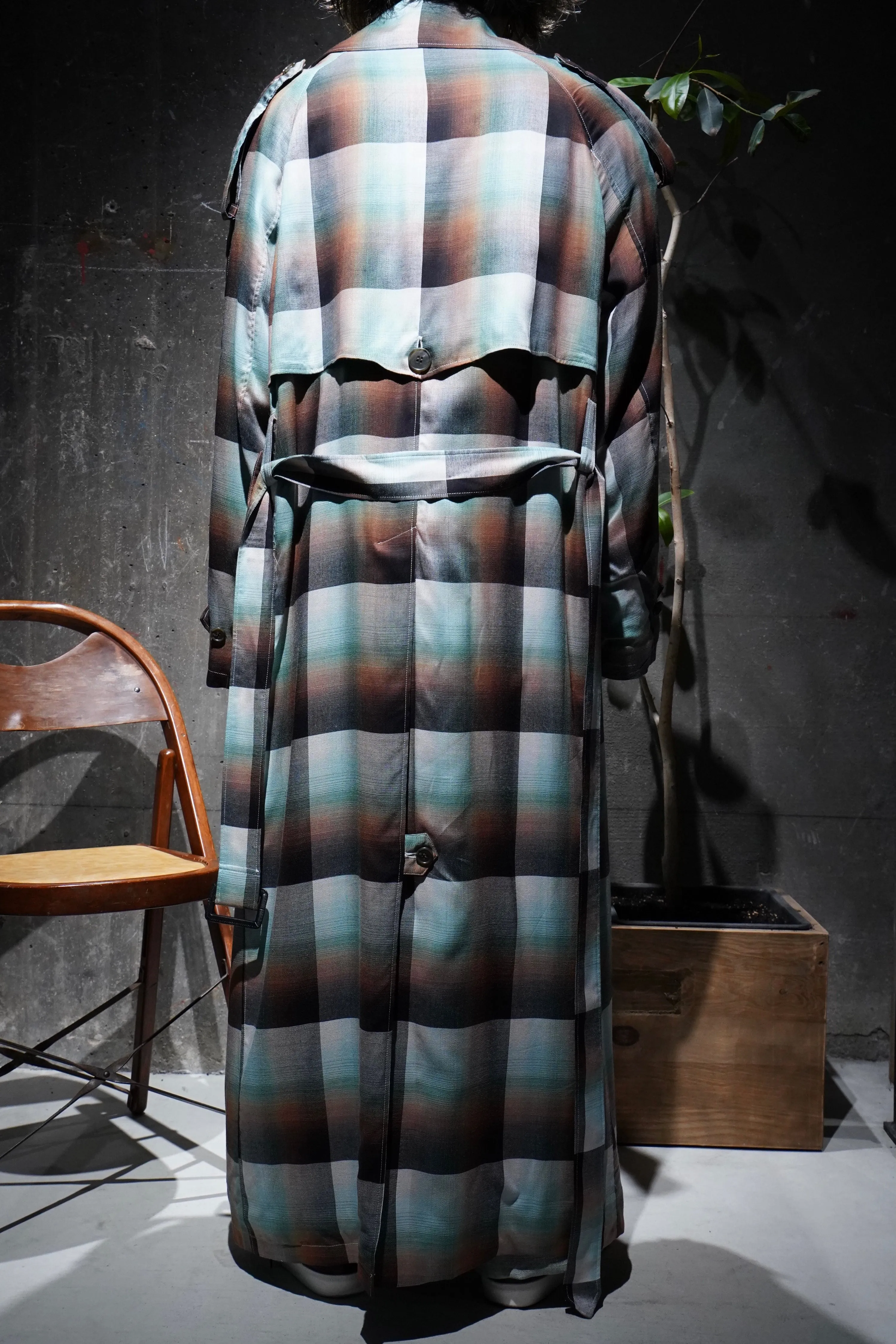 SUGARHILL OMBRE TRENCH COAT (GREEN)(EXCLUSIVE)