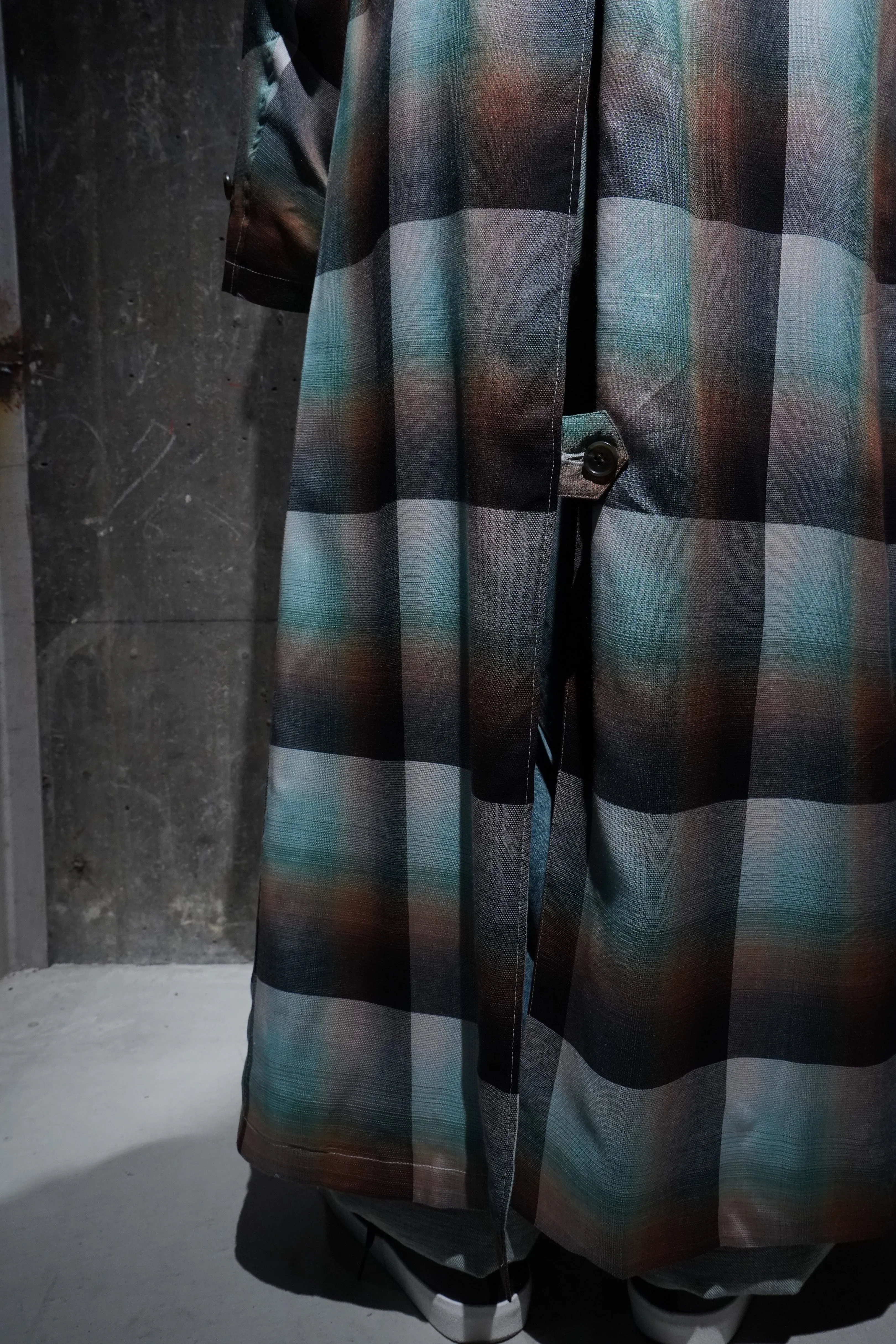 SUGARHILL OMBRE TRENCH COAT (GREEN)(EXCLUSIVE)