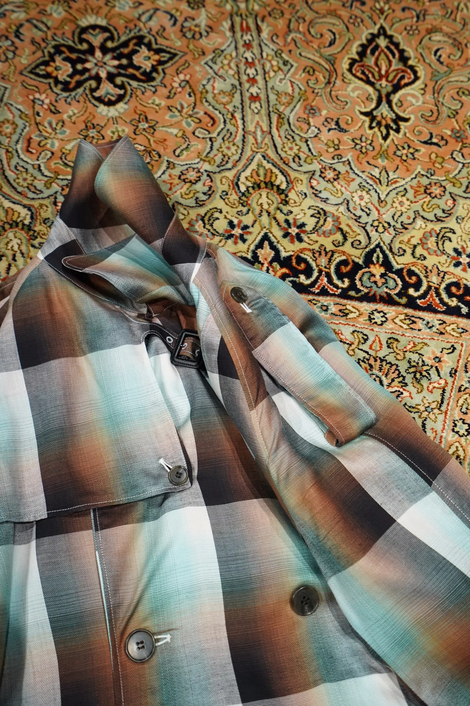 SUGARHILL OMBRE TRENCH COAT (GREEN)(EXCLUSIVE)
