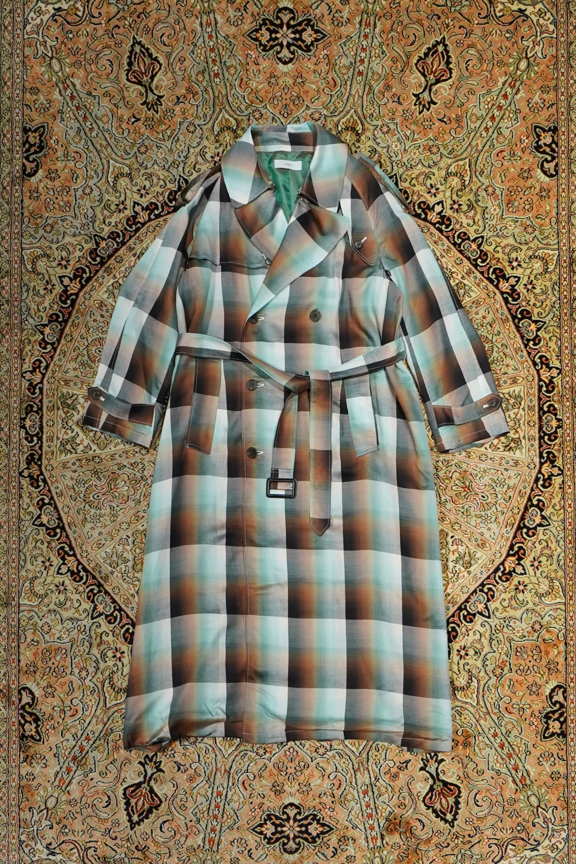 SUGARHILL OMBRE TRENCH COAT (GREEN)(EXCLUSIVE)