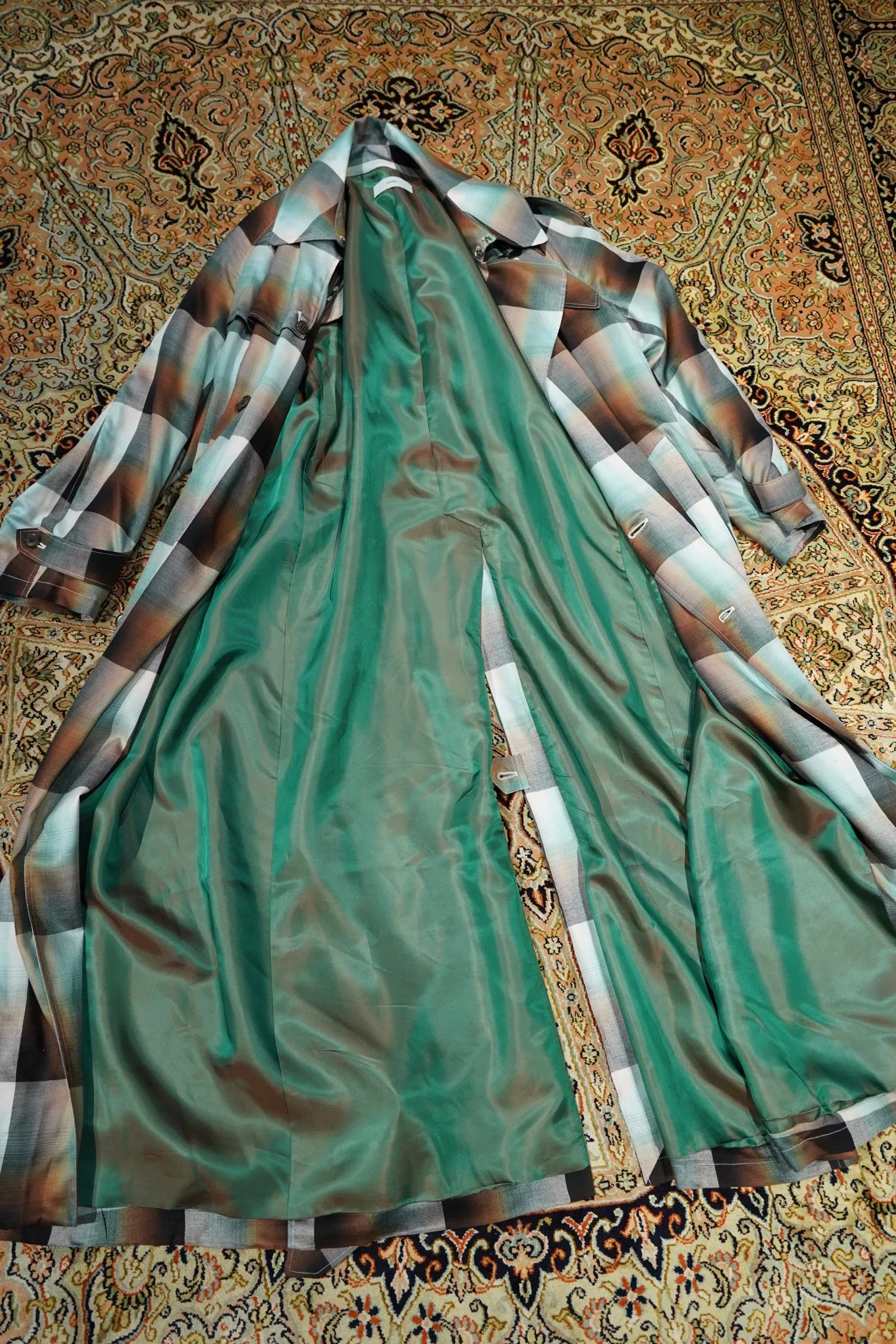SUGARHILL OMBRE TRENCH COAT (GREEN)(EXCLUSIVE)