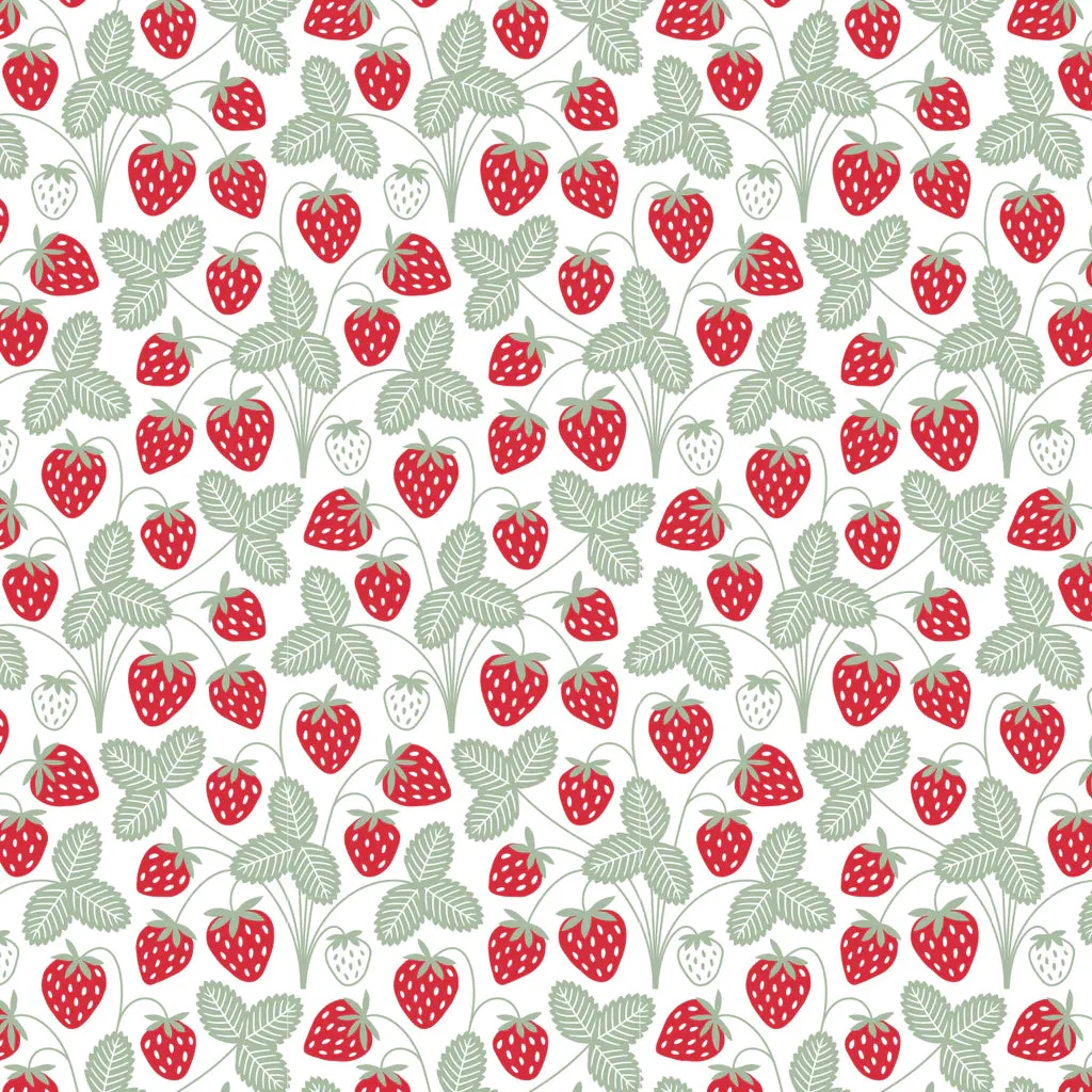 Valencia Dress, Strawberries Red & Green