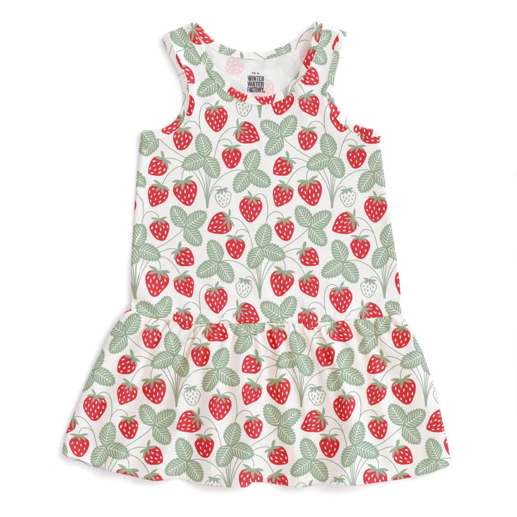 Valencia Dress, Strawberries Red & Green