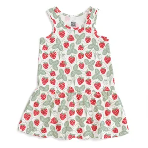Valencia Dress, Strawberries Red & Green